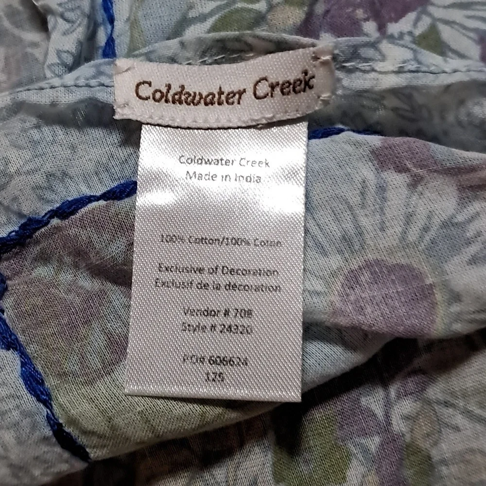 Coldwater Creek Cotton Flora Embroidered Scarf Grndmacore Cottagecore